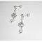 Boucles d'oreilles avec rose et perles en cristal blancsur clous en argent 925