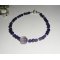 Perlen- und Rosenarmband aus Amethyst mit Silberverschluss