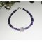 Perlen- und Rosenarmband aus Amethyst mit Silberverschluss