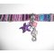 Buntes Stoffarmband mit Seepferdchen und violetten Seesternen