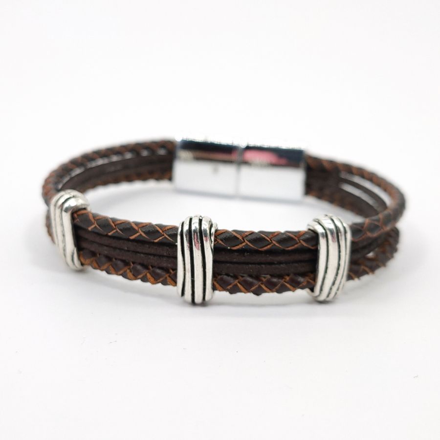 Braunes Lederarmband für Männer