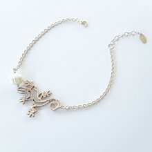 Armband aus Zuchtperlen und Geiko an einer Kette aus 925er Silber